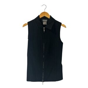 Notations Clothing‎ Co Black Zip Front  Collared Vest Women's M
